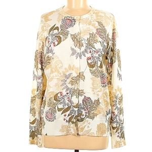 LANDS END  floral cardigan